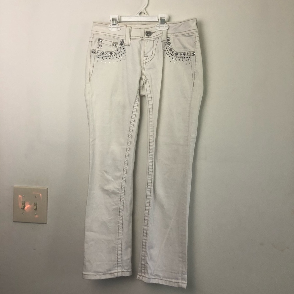 White Bling Miss Me Capris